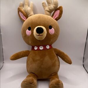 2/$30 Funko Brown Reindeer Plush with Pink Cheeks and Red Collar